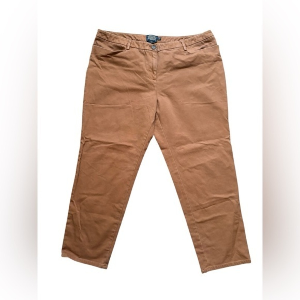 Pendleton brown women's straight-leg trousers size petite 18.